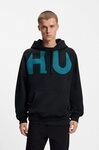 HUGO Hoodie Loose Fit, Druck vorne und hinten, Kapuze mit Kordelzug,...