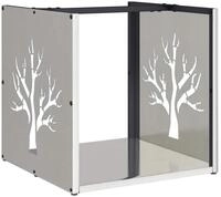 vidaXL Kaminholzregal Brennholzregal 40x40x40 cm Edelstahl