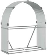 vidaXL Kaminholzregal Kaminholzunterstand Silbern 120x45x140 cm Verzinkter...