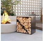 Outsunny Kaminholzregal Brennholzregal mit Trenner Kaminholzst&auml;nder f&uuml;r Kamin