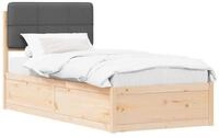 vidaXL Bett Bettgestell mit gepolstertem Kopfteil Dunkelgrau 90 x 200 cm (1-tlg)