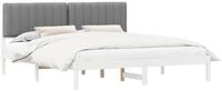 vidaXL Bett Bettgestell mit gepolstertem Kopfteil Hellgrau 180 x 200 cm (1-tlg)