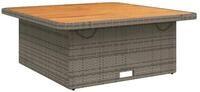 vidaXL Gartentisch 110 x 110 x 71 cm Gartentisch Grau 110x110x71 cm Polyrattan...