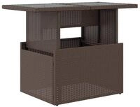 vidaXL Gartentisch Gartentisch mit Glasplatte Braun 100x55x73 cm Poly Rattan (1-St)