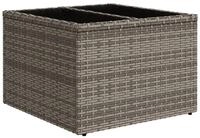 vidaXL Gartentisch, Outdoor Tisch mit Glasplatte Grau 55x55x37 cm Poly Rattan