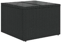 vidaXL Gartentisch Gartentisch mit Glasplatte Schwarz 55 x 55 x 37 cm Poly...