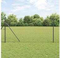 vidaXL Zaun, Eurozaun Grau 1 x 25 m PVC-beschichtetes Eisen