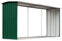 vidaXL Kaminholzregal, Brennholzlager Verzinkter Stahl 330 x 92 x 153 cm Gr&uuml;n