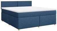 vidaXL Bett Boxspringbett mit Matratze Blau 180x200 cm Stoff