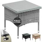 Casaria Beistelltisch, Polyrattan 50x50cm Wetterfest H&ouml;henverstellbar 80kg