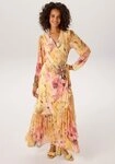 Aniston CASUAL Wickelkleid mit gro&szlig;fl&auml;chigen Batikbl&uuml;ten bedruckt