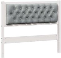 vidaXL Bett Kopfteil Sonstiges Wei&szlig; und Hellgrau 100 cm Massivholz Kiefer...