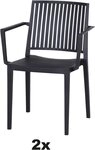 Siena Garden Gartensessel Lane 2er Set Stapelsessel anthrazit (Set, 2-St), Gestell,