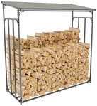 CLP Kaminholzregal Ruston Aluminium XL, BxTxH:165x70x165 cm, (1er), stabil