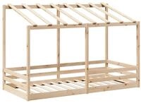 vidaXL Bett Kinderbett mit Dach Wei&szlig; 80x200 cm Massivholz Kiefer