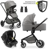 Hauck Kombi-Kinderwagen Move N Care Trio Set - Dark Grey, 3in1 Kinderwagen Buggy mit