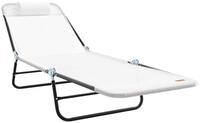 vidaXL Gartenliege Klappbare Sonnenliege Creme 182 x 55 x 85,5 cm Textilene, 1 St.