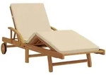 vidaXL Gartenliege Sonnenliege Massivholz Beige, 1 St.