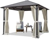 TOOLPORT Pavillon Gartenpavillon 3x3 m Moonlight Superior cream, mit 4...