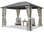 TOOLPORT Pavillon Gartenpavillon 3x3,65 m Moonlight Superior cream, mit 4