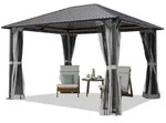 TOOLPORT Pavillon Gartenpavillon 3x3,65 m Moonlight Superior grau, mit 4