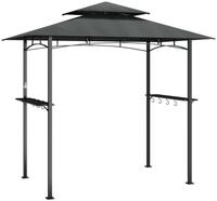vidaXL Partyzelt Grillpavillon mit Seitenregalen Anthrazit 240x150x243 cm Stahl