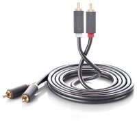 UGREEN Kabel 2RCA Stereo Audio Video Kabel 2x Cinch Kabel Adapter PC TV, grau