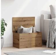 vidaXL Truhe 60 x 35 x 35 cm Truhe aus massivem Eichenholz mit Deckel f&uuml;r...