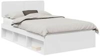 vidaXL Bett Bettrahmen mit Kopfteil Wei&szlig; 120 x 200 cm Massives Kiefernholz...