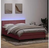 vidaXL Boxspringbett, Boxspringbett mit Matratze Rosa 140x220 cm Samt