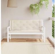 vidaXL Sitzkissen vidaXL Gartenbank-Auflagen 2 Stk. Cremewei&szlig; 150x50x7 cm