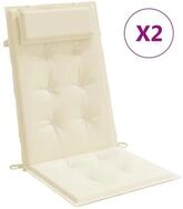 vidaXL Sitzkissen vidaXL Hochlehner-Auflagen 2 Stk. Creme Oxford-Gewebe