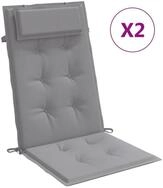 vidaXL Sitzkissen vidaXL Hochlehner-Auflagen 2 Stk. Grau Oxford-Gewebe