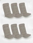 Beautissu Hochlehnerauflage 6er Set Hochlehner Auflagen Flair HL, 120x50x8cm,