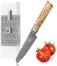 ZAYIKO Obstmesser Kinone Damast Mukimono K&uuml;chenmesser 10 cm Klinge...