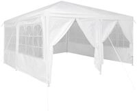 vidaXL Partyzelt, Party-Zelt Wei&szlig; 400 x 400 x 266 cm Polyethylen