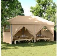 vidaXL Angelzelt, Partyzelt Faltbar Pop-Up mit 4 Seitenteilen Beige