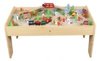 Coemo Spielzeugeisenbahn-Set, Spieltisch Natur f&uuml;r Kinder MDF inkl 90 tlg. Spielzeug