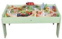 Coemo Spielzeugeisenbahn-Set, Spieltisch Gr&uuml;n f&uuml;r Kinder MDF inkl 90 tlg....