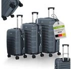 Juskys Trolleyset Rom, 4 Rollen, (3 tlg., 3-teilig), 3 Koffer, 360&deg; Rollen, robuste