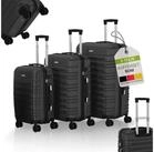 Juskys Trolleyset Rom, 4 Rollen, (3 tlg., 3-teilig), Aluminium, Rollen, Innenfutter,