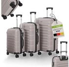 Juskys Trolleyset Rom, 4 Rollen, (3 tlg., 3-teilig), Aluminium, Rollen, Innenfutter,