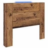 vidaXL Bett Stauraum Kopfteil mit LED Altholz Holzwerkstoff (1-tlg)
