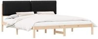 vidaXL Bett Bettgestell mit gepolstertem Kopfteil Schwarz 200 x 200 cm (1-tlg)