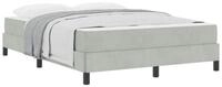 vidaXL Bett Boxspringbett mit Matratze Hellgrau 160 x 220 cm Stoff (1-tlg)