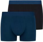 Boxer BRUNO BANANI "Flowing", Herren, Gr. S, peacock blau, schwarz, Stoff,