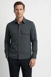 OLYMP Hemdjacke Overshirt, Leinen, Modern Fit, Kentkragen
