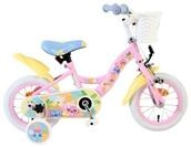 Volare Kinderfahrrad Disney Stitch M&auml;dchen 12 Zoll Rosa - mit St&uuml;tzr&auml;dern, Korb