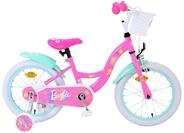 Volare Kinderfahrrad Barbie M&auml;dchen 16 Zoll Rosa mit St&uuml;tzr&auml;dern und zwei