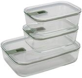 Mepal Vorratsdose Easy Clip Frischhaltedose 3-tlg, nordic sage, Glas / Silikon